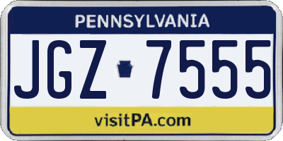 PA license plate JGZ7555