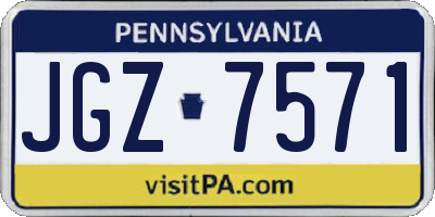 PA license plate JGZ7571