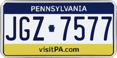 PA license plate JGZ7577