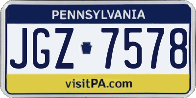 PA license plate JGZ7578