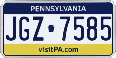 PA license plate JGZ7585