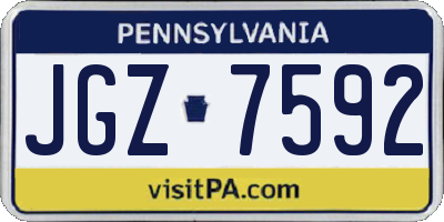 PA license plate JGZ7592