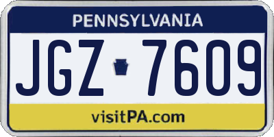 PA license plate JGZ7609