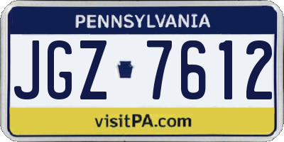 PA license plate JGZ7612