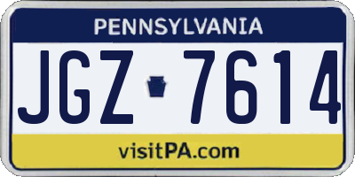 PA license plate JGZ7614