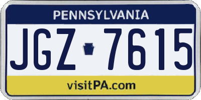 PA license plate JGZ7615