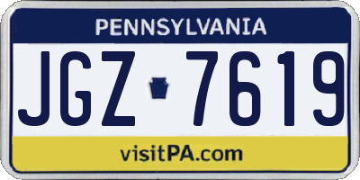 PA license plate JGZ7619