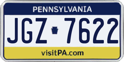 PA license plate JGZ7622