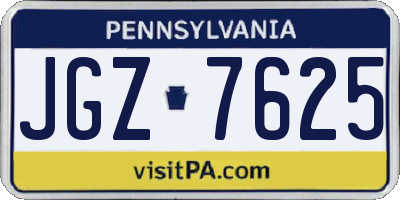 PA license plate JGZ7625