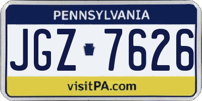 PA license plate JGZ7626