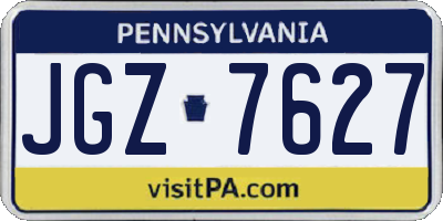 PA license plate JGZ7627