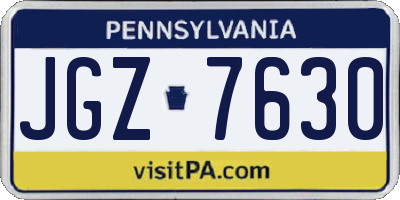 PA license plate JGZ7630