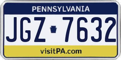 PA license plate JGZ7632