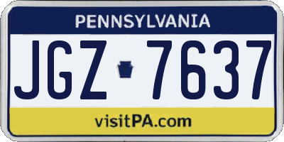 PA license plate JGZ7637