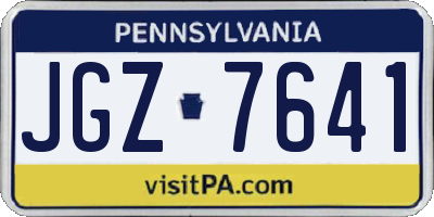 PA license plate JGZ7641