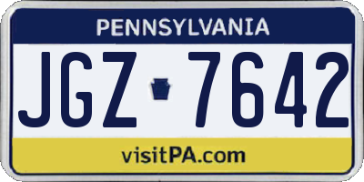 PA license plate JGZ7642