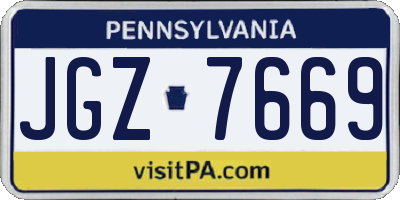 PA license plate JGZ7669