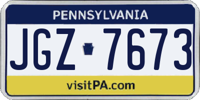 PA license plate JGZ7673