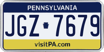 PA license plate JGZ7679