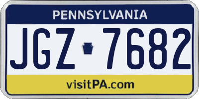 PA license plate JGZ7682