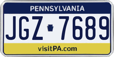 PA license plate JGZ7689