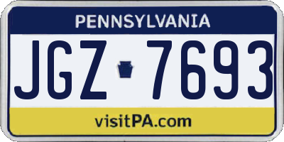 PA license plate JGZ7693
