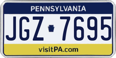 PA license plate JGZ7695