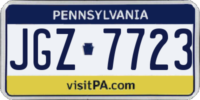 PA license plate JGZ7723