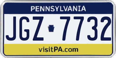 PA license plate JGZ7732