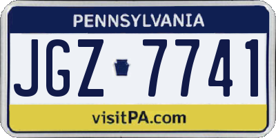 PA license plate JGZ7741