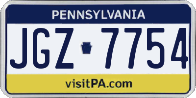 PA license plate JGZ7754