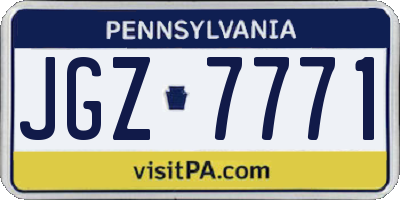 PA license plate JGZ7771