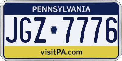 PA license plate JGZ7776