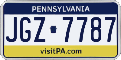 PA license plate JGZ7787