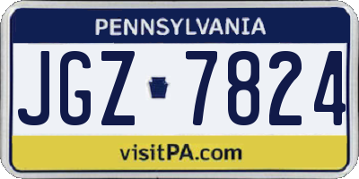 PA license plate JGZ7824