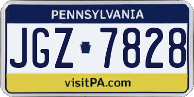 PA license plate JGZ7828