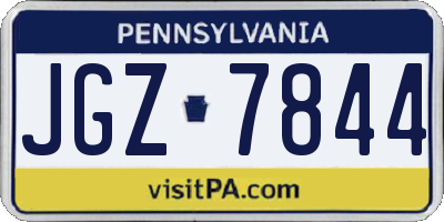 PA license plate JGZ7844