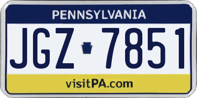 PA license plate JGZ7851