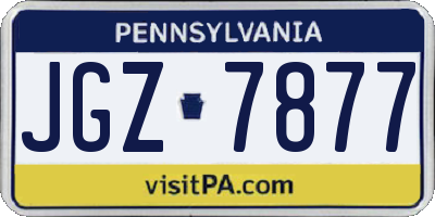 PA license plate JGZ7877