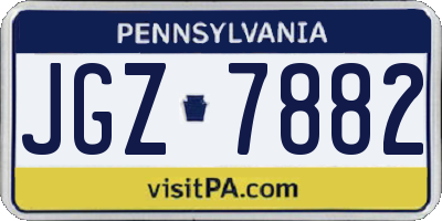 PA license plate JGZ7882