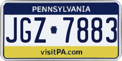 PA license plate JGZ7883