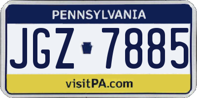 PA license plate JGZ7885