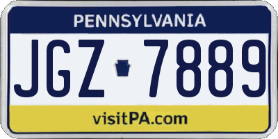 PA license plate JGZ7889