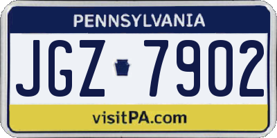PA license plate JGZ7902
