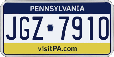 PA license plate JGZ7910