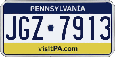 PA license plate JGZ7913