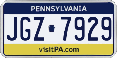 PA license plate JGZ7929