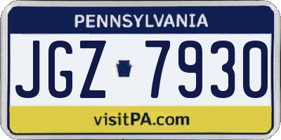 PA license plate JGZ7930