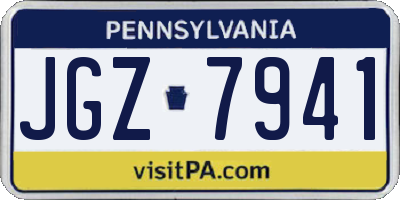 PA license plate JGZ7941