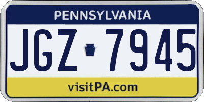 PA license plate JGZ7945